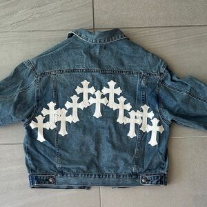 Women Classic Cross Blue Jean Jacket